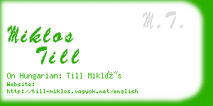 miklos till business card